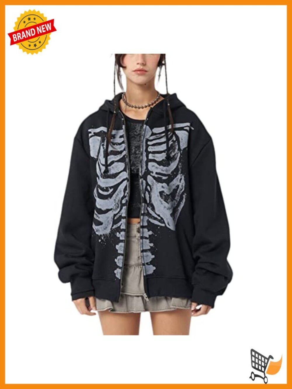 Womens Y2K Oversized Zip Up Hoodie Long Sleeve Sweatshirt Fall